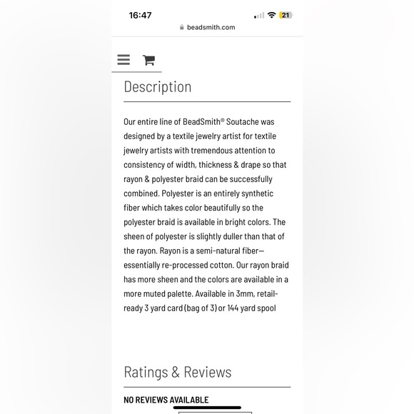 THREE Soutache ornamental braid for jewelry design, peach, 3 yd, the beadsmith - Picture 6 of 6